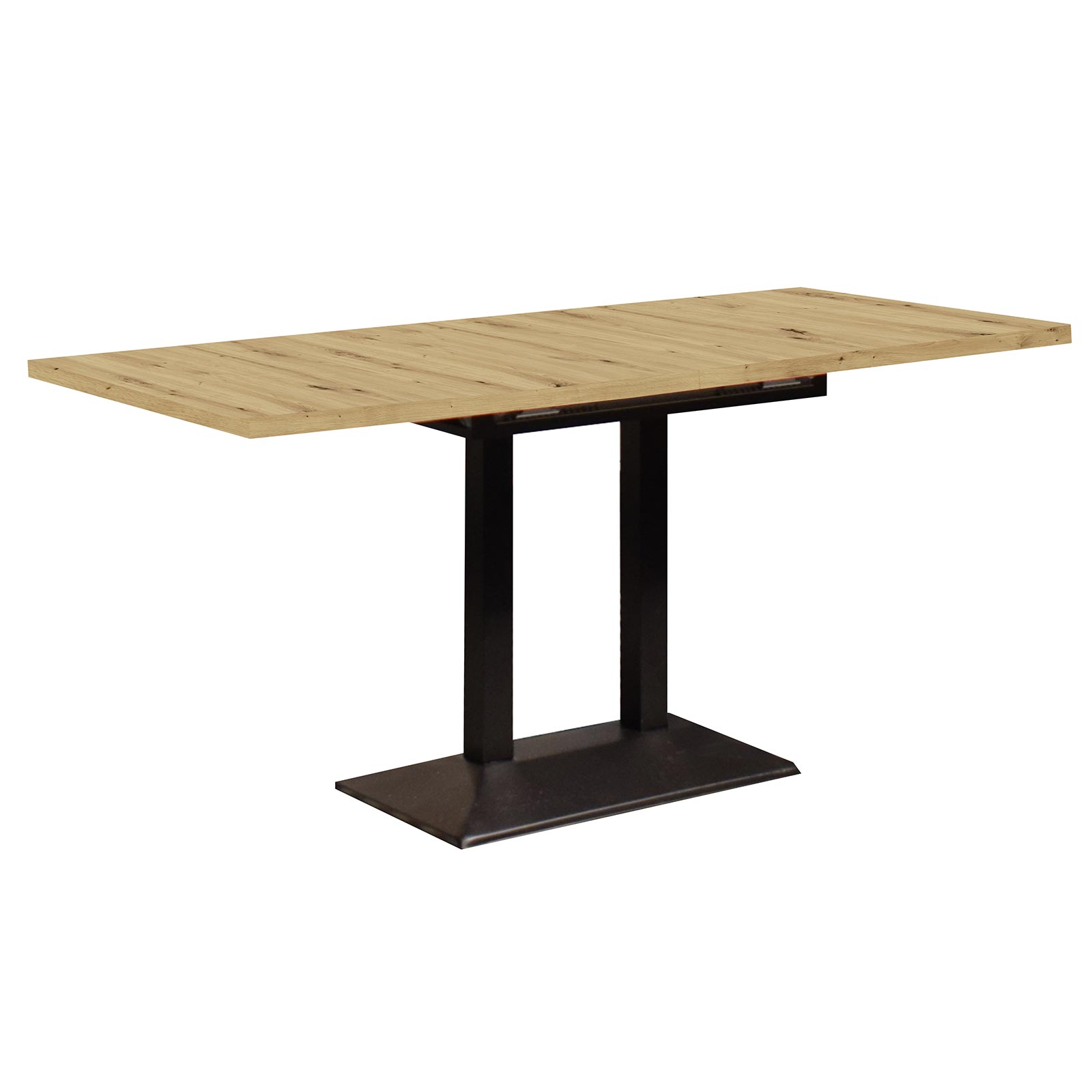 Bistrotisch - Asteiche-schwarz matt - ausziehbar - 120 cm