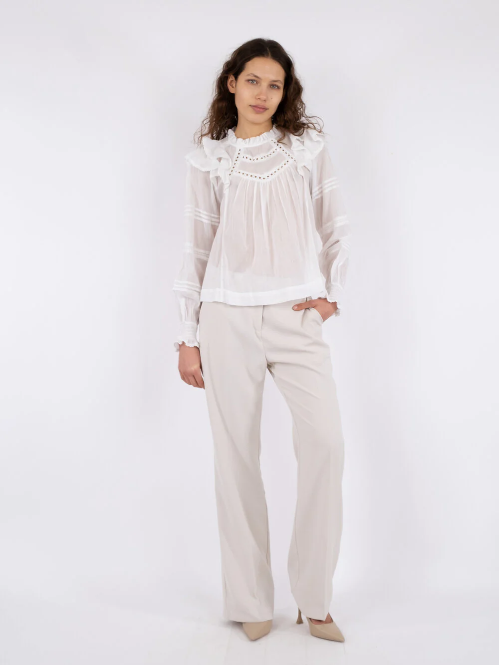 Neo Noir  Simkie S Voile bluse - hvid