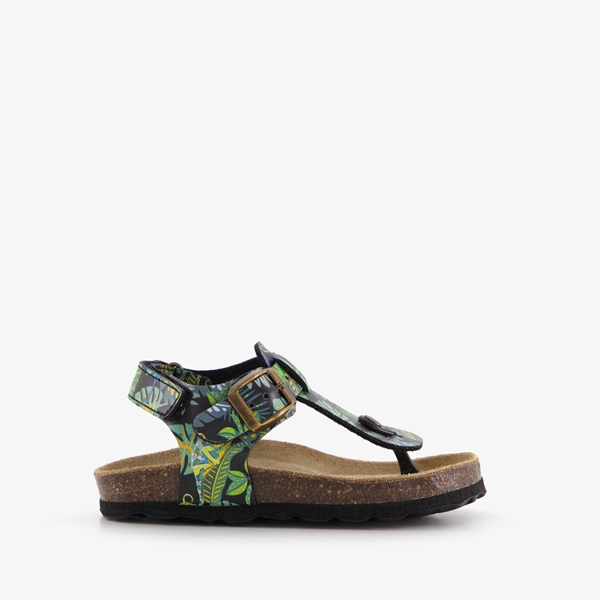 Groot leren kinder sandalen met teenbandje print