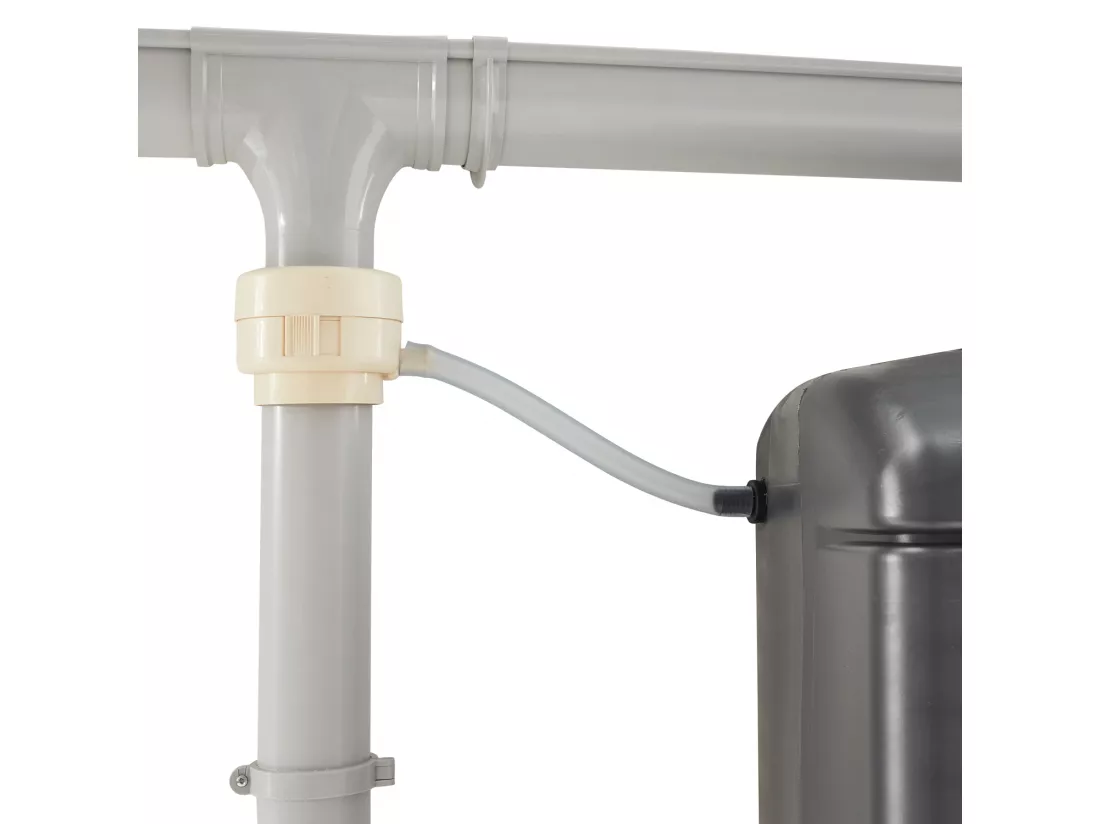 Lot de 2 récupérateurs d'eau. mural Chastang 300L Anthracite avec kit raccord chéneau inclus