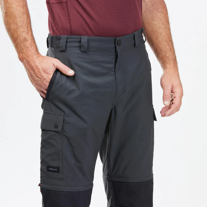 Decathlon Forclaz - Calça de caminhada Forclaz MT100 masculina 2 em 1 com zíper