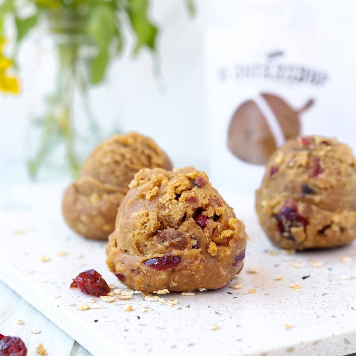 Koekjesdeeg voor haverkoeken met cranberry