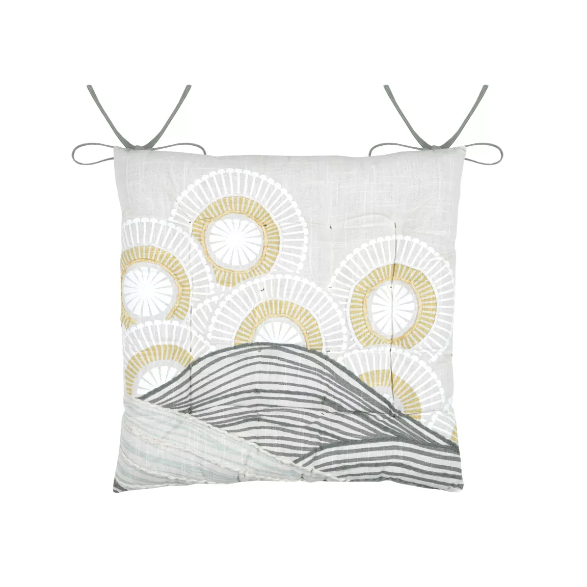 Coussin de chaise carré coton (38 x 38 cm) Yuki Beige