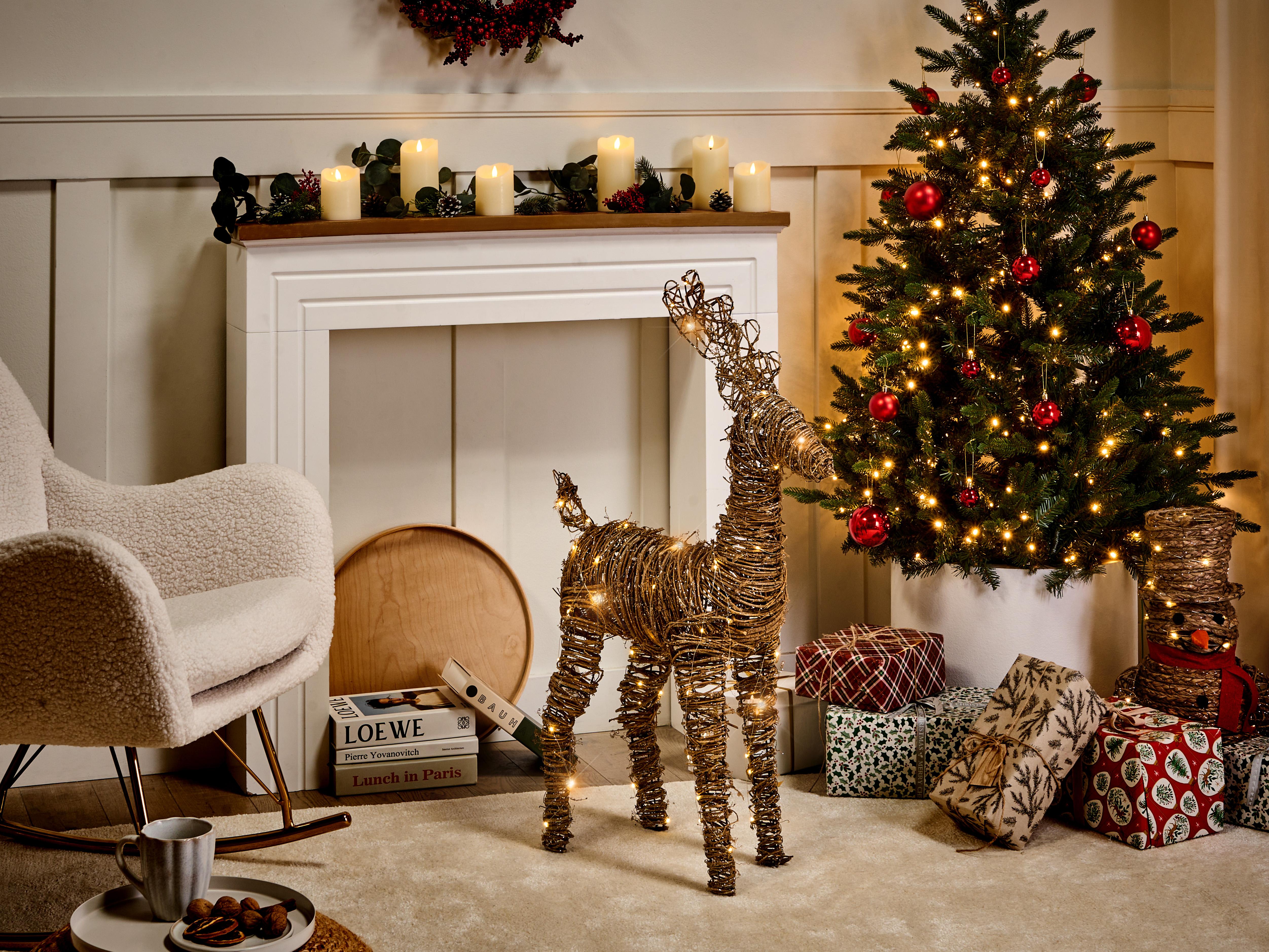 Kerstdecoratie LED GRINDAVIK Rendier 97 cm Natuurlijk
