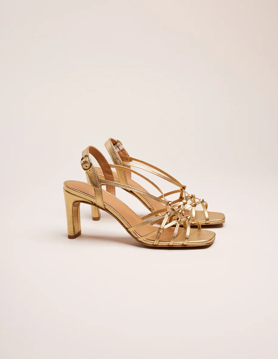 Sandales à talons Carla - Cuir doré