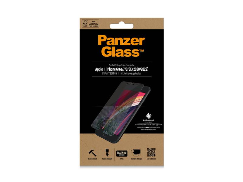 Panzerglass Displayschutz Privacy iPhone 6/6S/7/8/SE 2020/2 Display-Schutzfolie für das Apple iPhone 6/iPhone 6s/iPhone 7/iPhone 8/iPhone SE (2. Gen. / 2020)/iPhone SE (3. Gen. / 2022)
