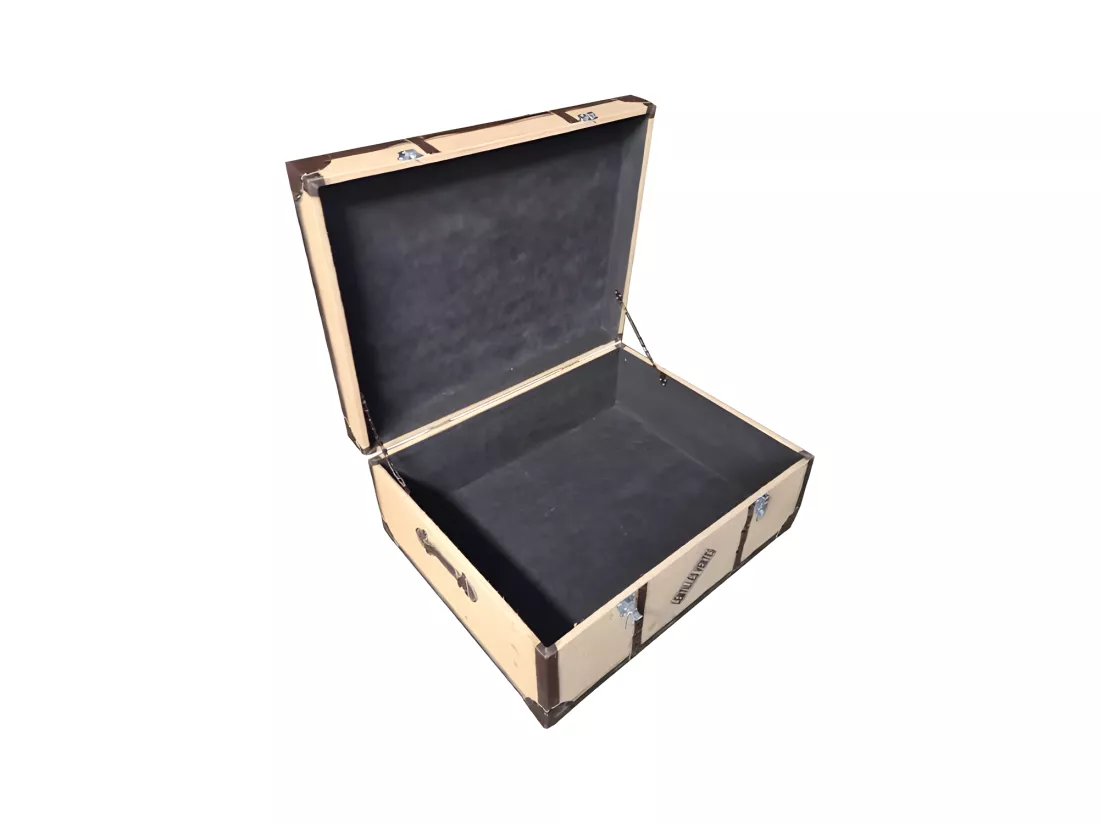 Malle de rangement table basse imprimée vintage style voyage - VISA