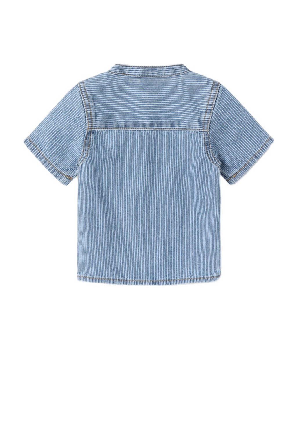 NAME IT baby gestreept denim overhemd NBMLEO blauw/wit