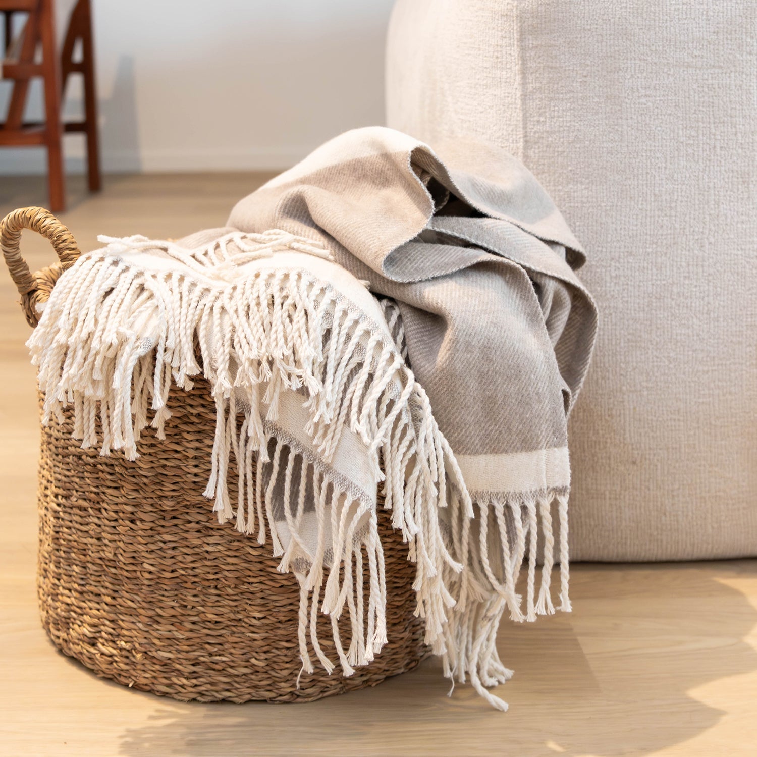Atmooz Plaid Serenity â 150x200cm â Light Brown â Katoenmix â Franjes