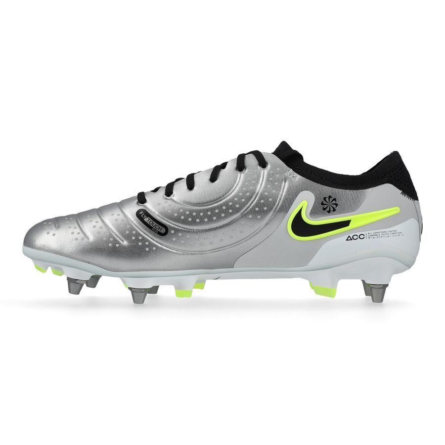 Nike Tiempo Legend 10 Elite SG-PRO ÉDITION JOUEUR Mad Voltage - Argenté/Noir/Jaune Fluo