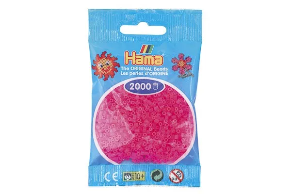 Hama mini perler 2000 stk. neon fuschia
