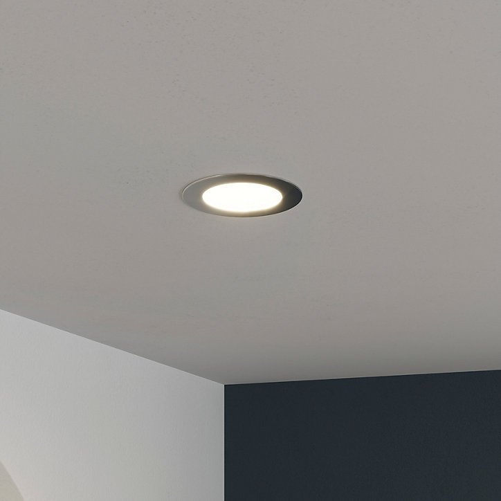 Spot encastrable Octave LED intégrée blanc neutre IP20 850lm 10W Ø17xH.2,4cm argent GoodHome