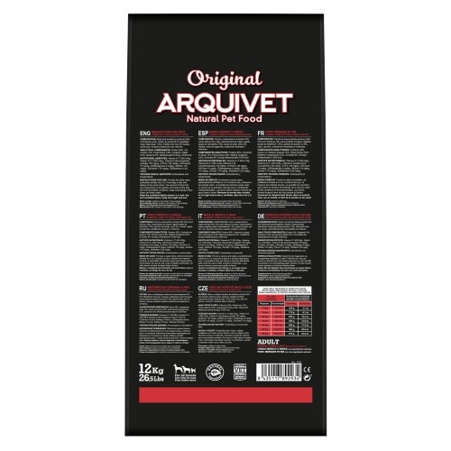 Ração Arquivet original de porco ibérico para cães adultos.