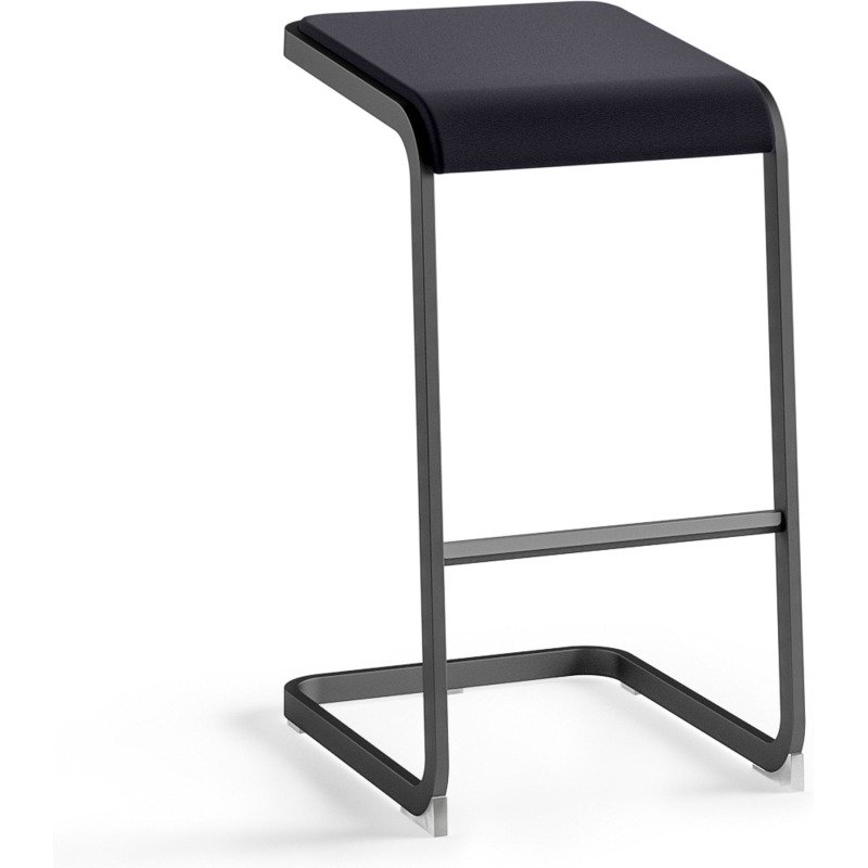Tabouret haut Taglio piètement anthracite