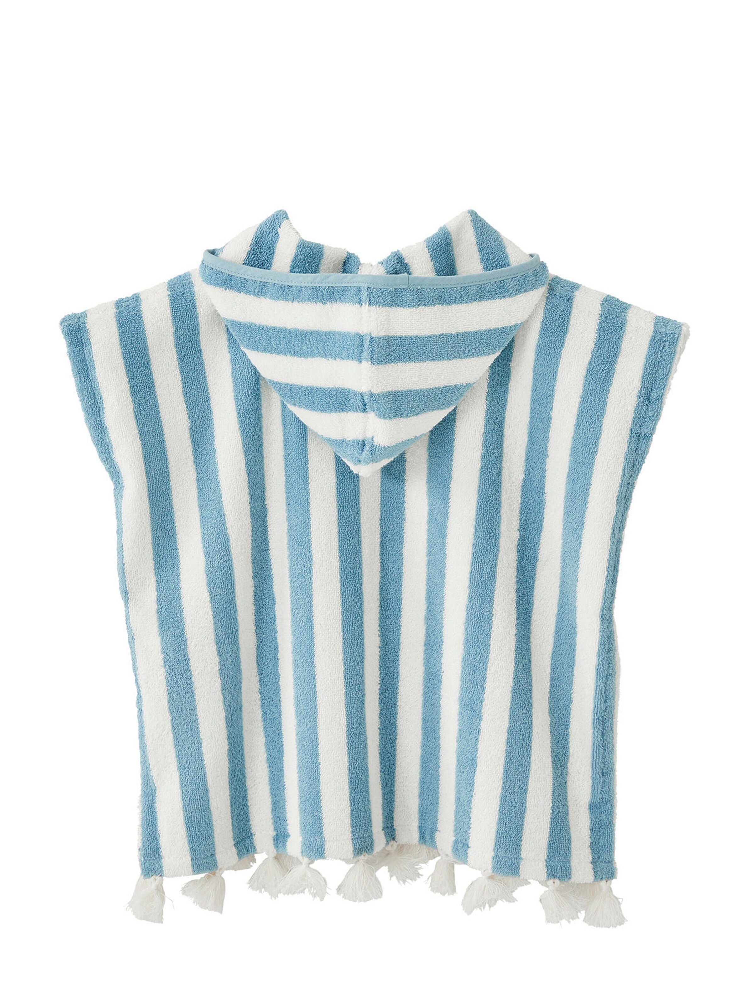 Vertbaudet Baby Badeponcho blau/weiß gestreift