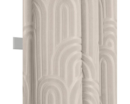 Gordijn met universele band, gebogen, beige, 140x245 cm