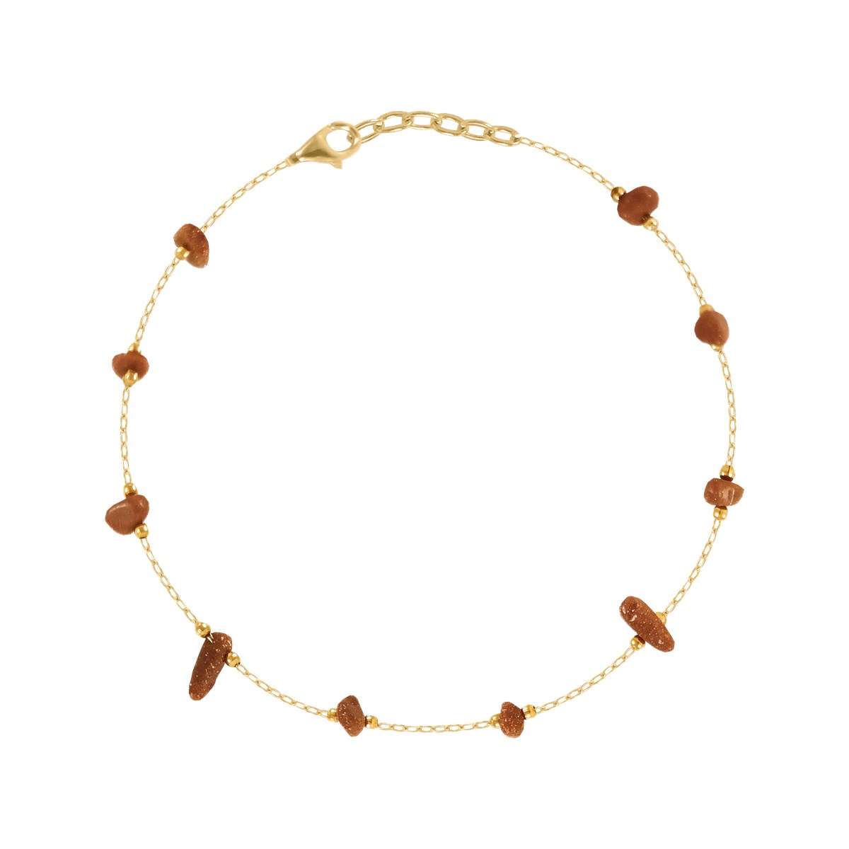 Bracelet en pierres naturelles et en acier doré