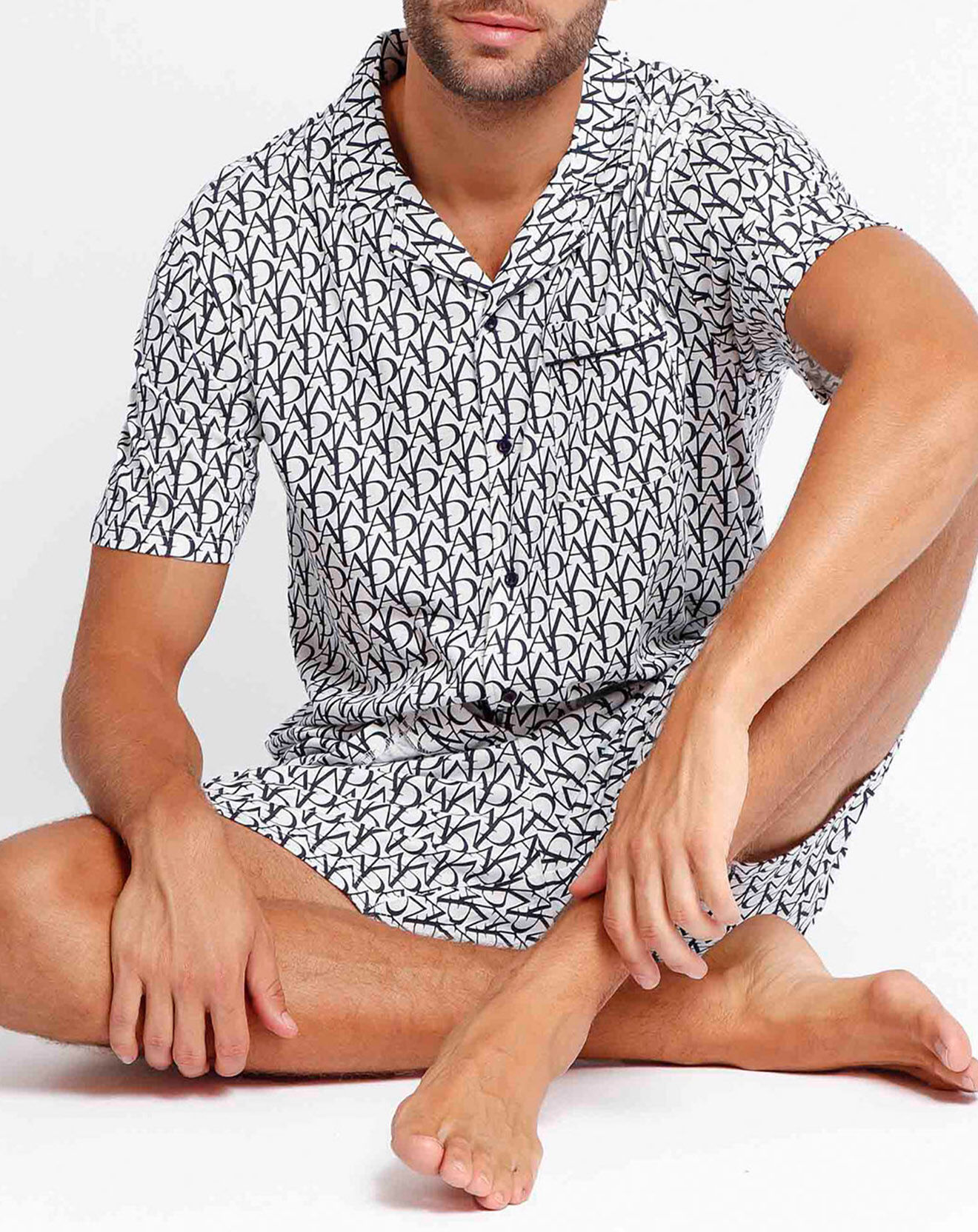 Admas Classic Pyjama blanc/noir