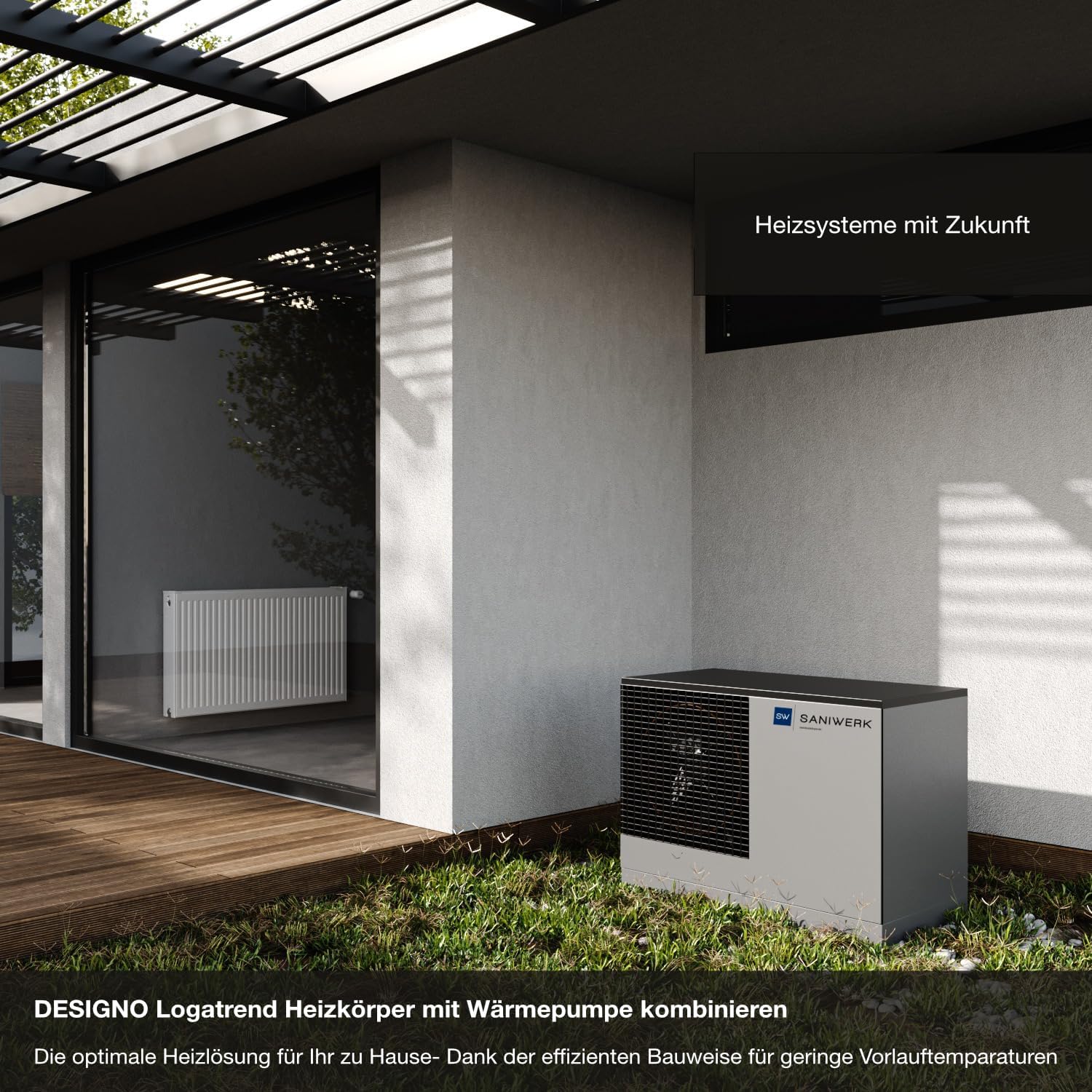 DESIGNO Universalheizkörper Kompakt & Ventilheizkörper Typ 22 -BH-600 x BL-1200 | inkl. Buderus Thermostatkopf - Ventil - Montagezubehör | Wärmeleistung 2.105 Watt