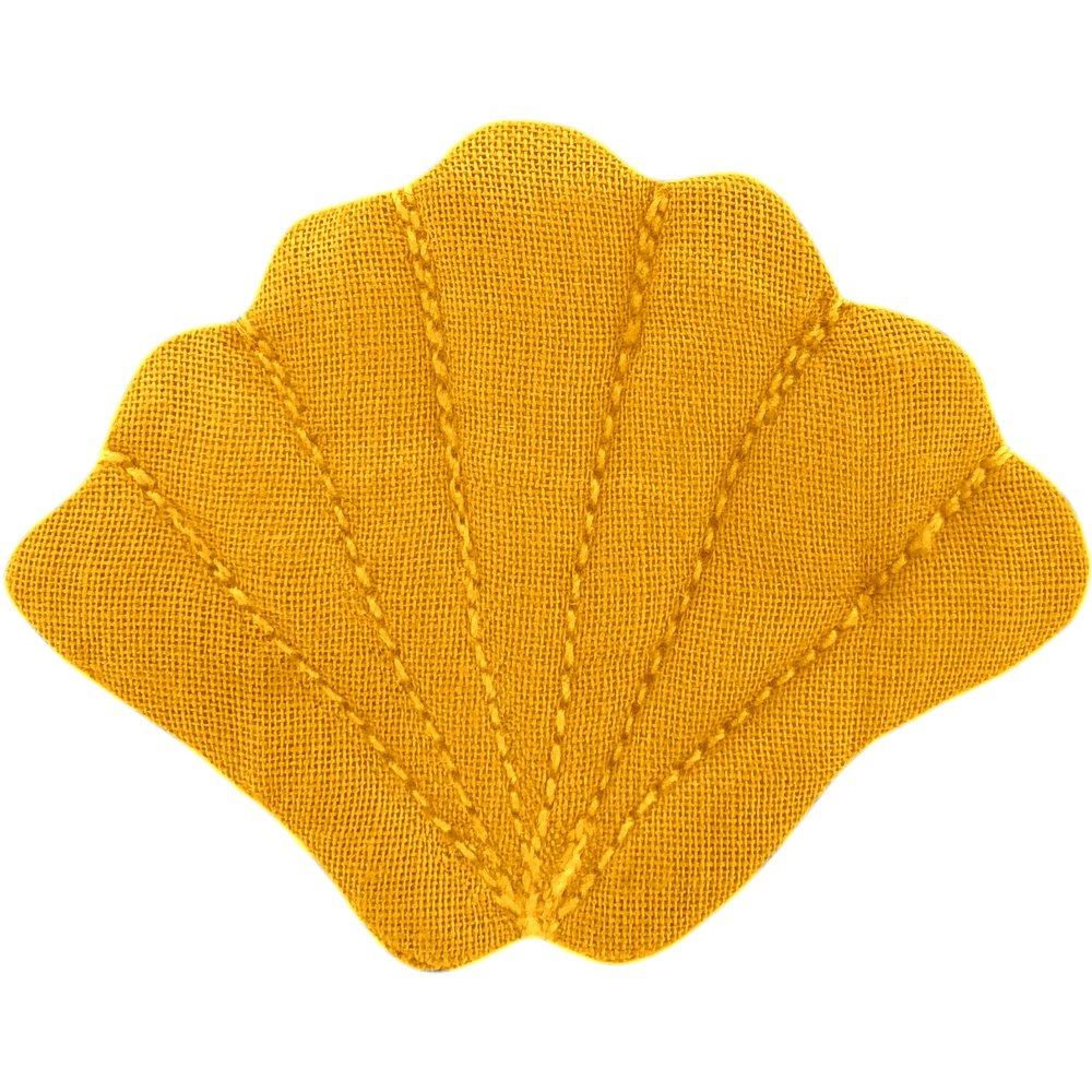 Barrette Coquillage Jaune Ocre