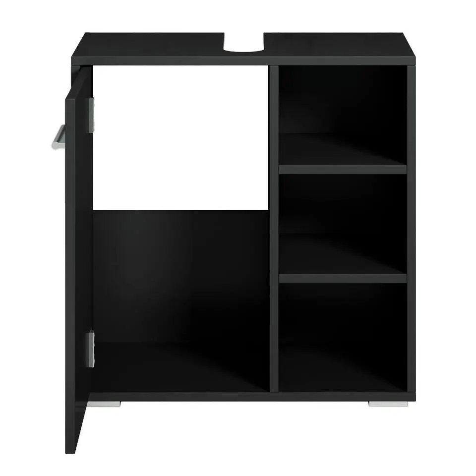 Badplaats Wastafel Onderkast Neptunus 60 x 28 x 60 cm - Zwart - Badkamerkast –