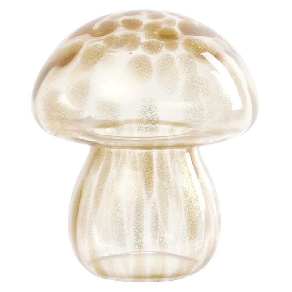 Champignon en verre transparent marron
