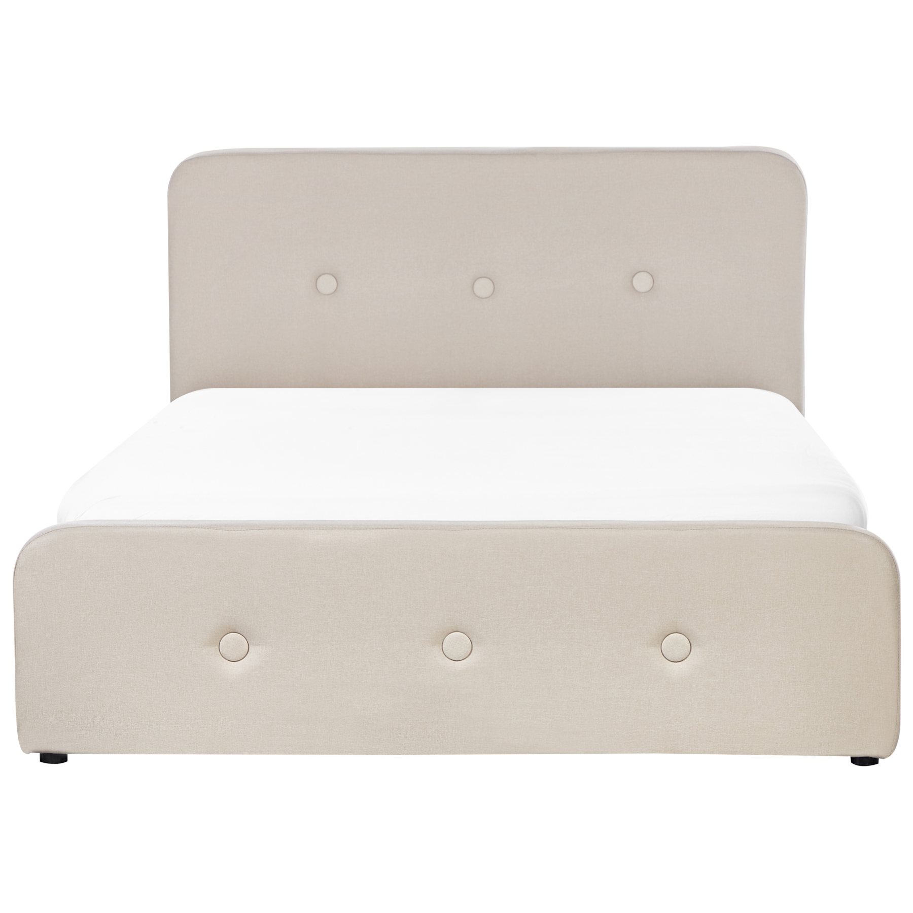 Beliani-RENNES -Bed met opbergruimte-Beige-140 x 200 cm-Polyester