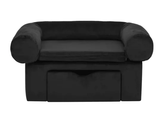 Canapé pour chien avec tiroir Noir 75x50x38 cm Peluche