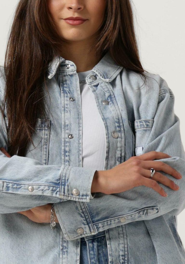 CALVIN KLEIN blauwe calvin klein  dad denim shirt