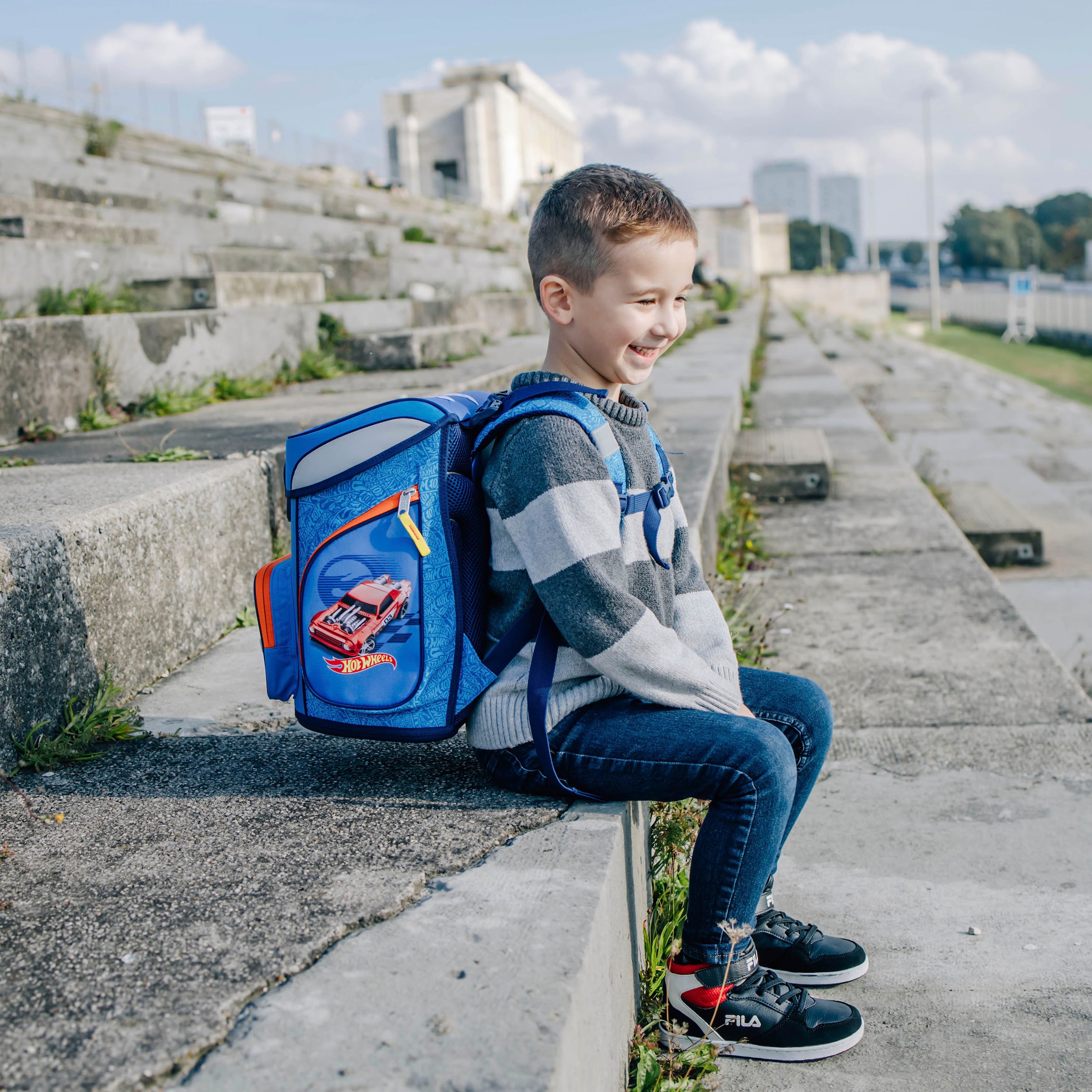 Scooli Schulranzen »EasyFit, Hot Wheels« Reflektoren