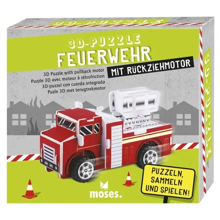 moses. 3D-Puzzle Feuerwehr mit Rückziehmotor