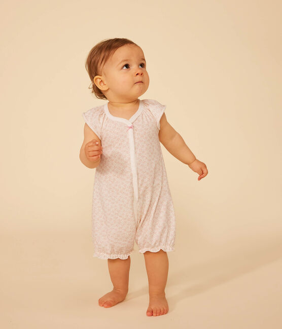 Combinaison courte imprimé fleurs en coton bébé