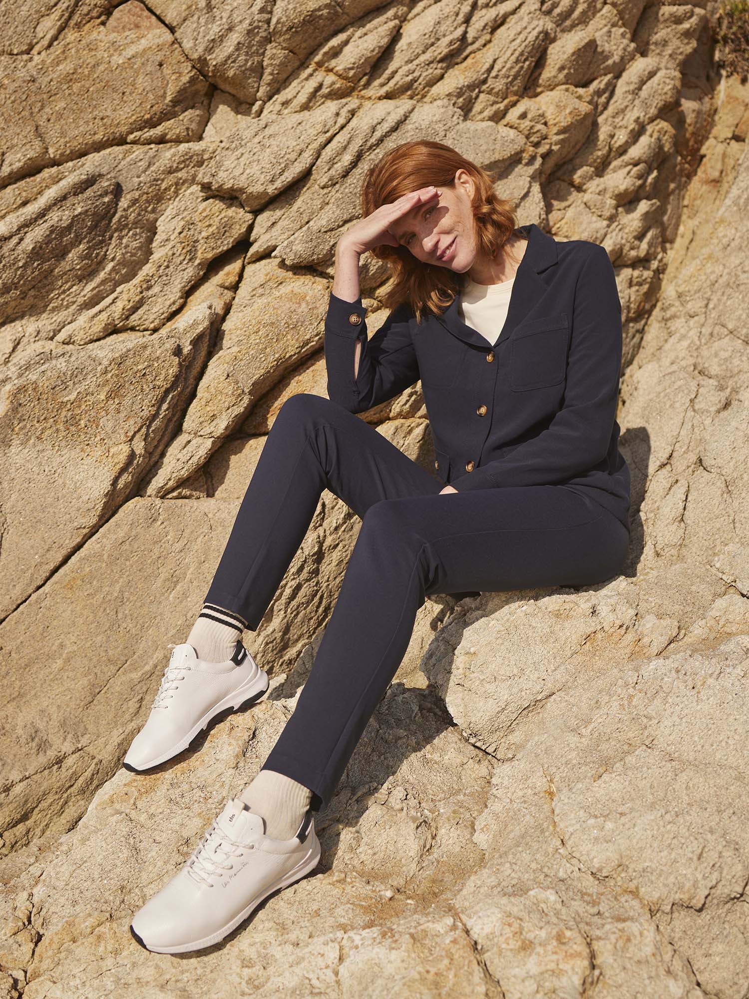 Veste Femme Boutonnée et Fluide Marine