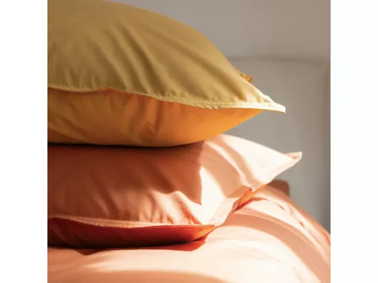 Como - Drap housse terracotta en percale de coton - 180x200cm