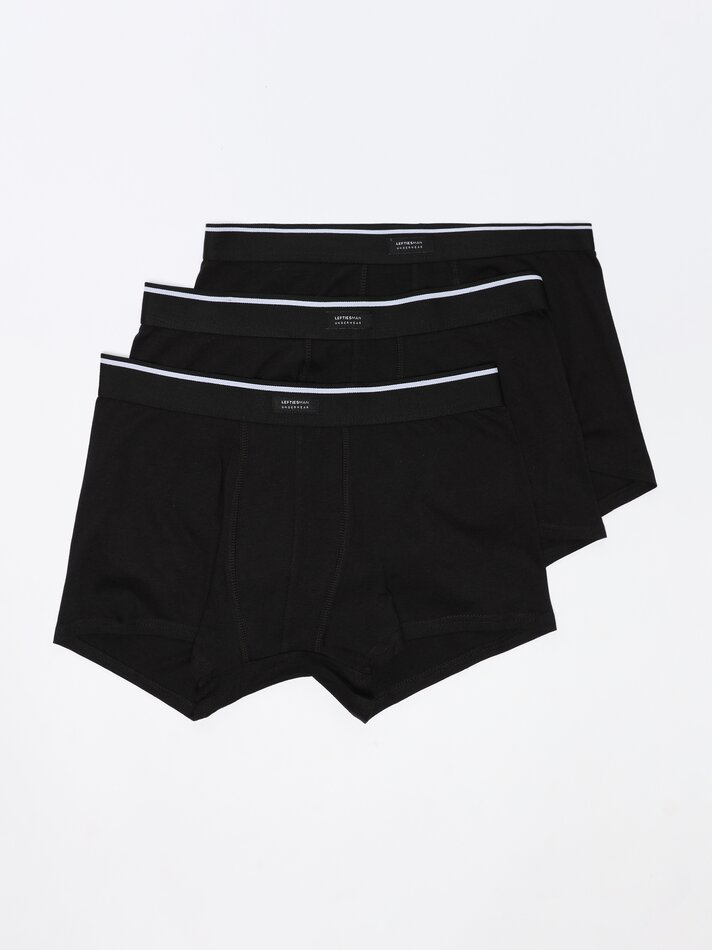 Pacote com 3 cuecas boxer lisas - Pretas