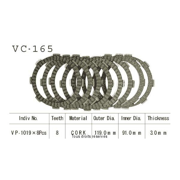 Kyoto - Disques garnis d'embrayage VC165