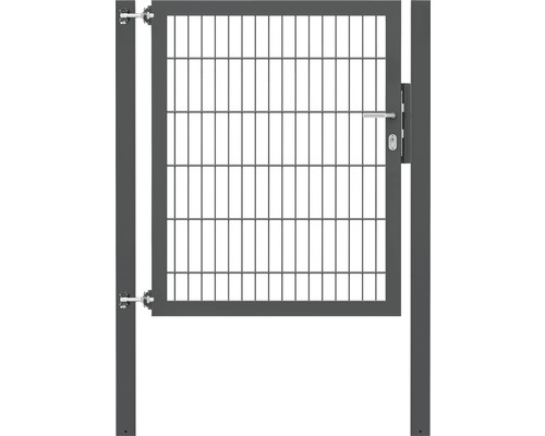 Enkele poort van metaalgaas, ALBERTS Flexo Plus 8/6/8, 100 x 120 cm, inclusief palen 8 x 8 cm, antraciet