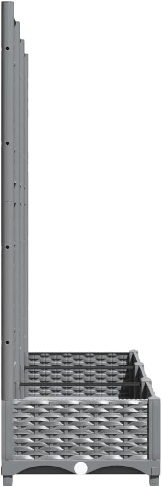 Generisch Kangmusi Pflanzkübel mit Rankgitter Hellgrau 120x40x121,5 cm PP, Grau 153273