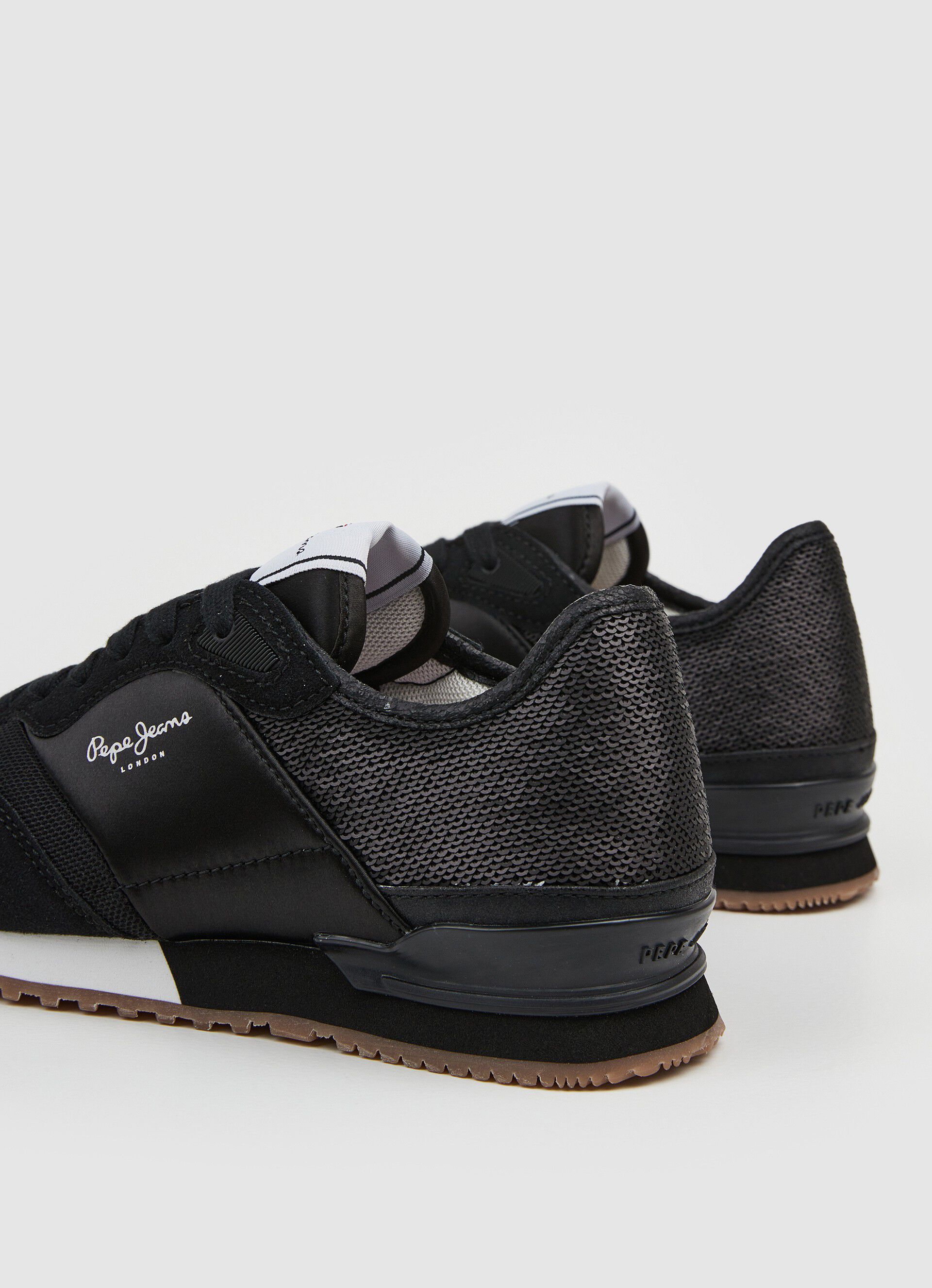 Tênis de corrida London Sequins - preto