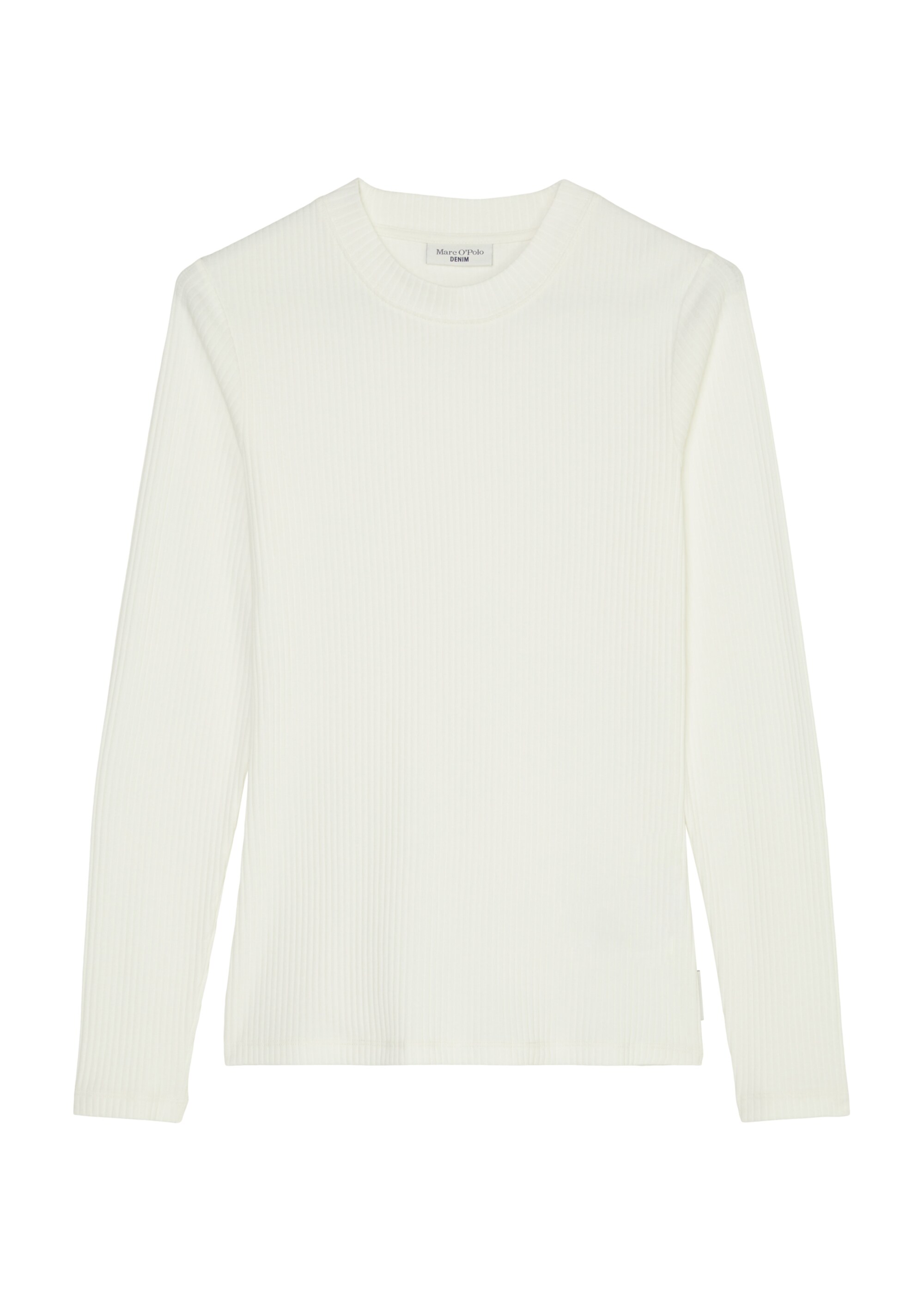 Geripptes Rundhals-Longsleeve regularaus Organic Cotton-Jersey