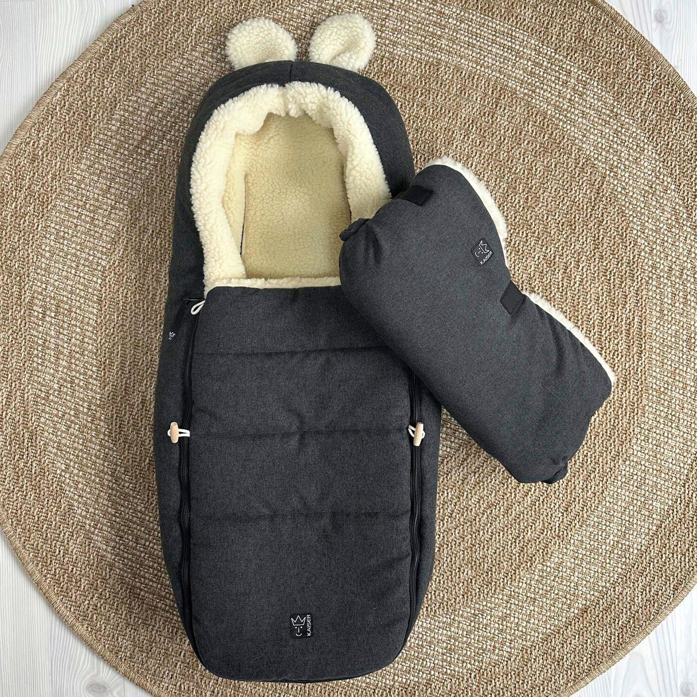 Kaiser Handwärmer HOODY MAUS WOOL dark shadow