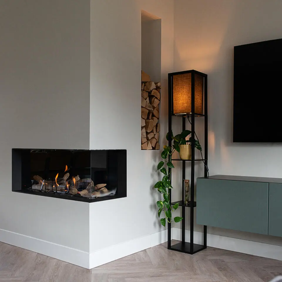 Qazqa vloerlampen stojan zwart e27