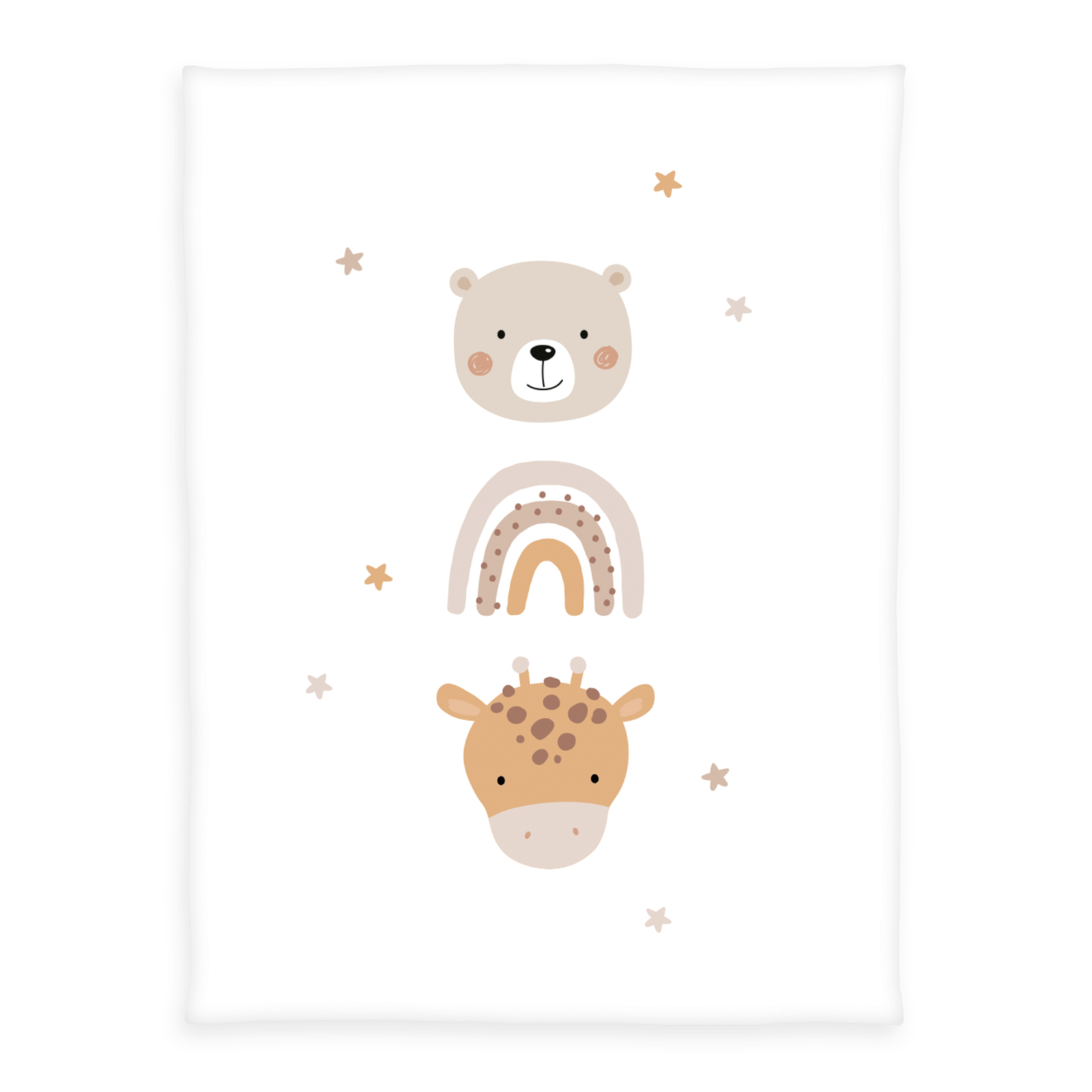 Little friends Microfaserflausch-Decke - beige-weiß - 75x100 cm