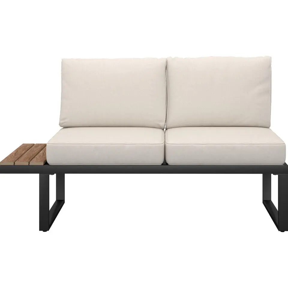 tectake Tuin-loungeset Eliar, 4-delig, met aluminium frame, Zwart