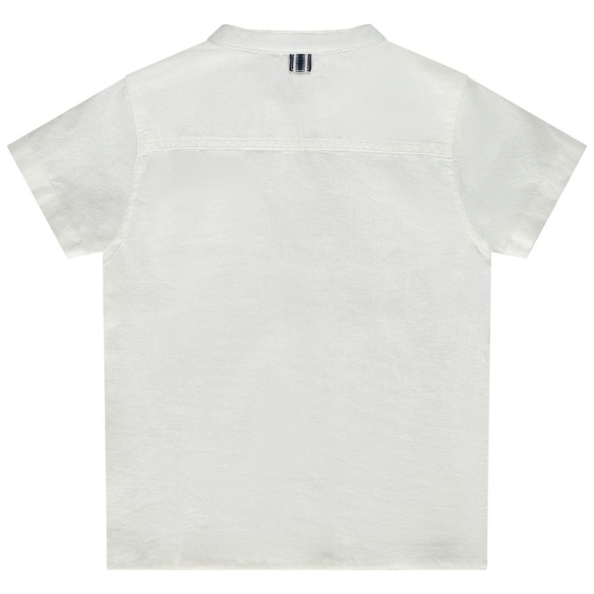 Chemise manches courtes à col mao pour bébé garçon - Blanc