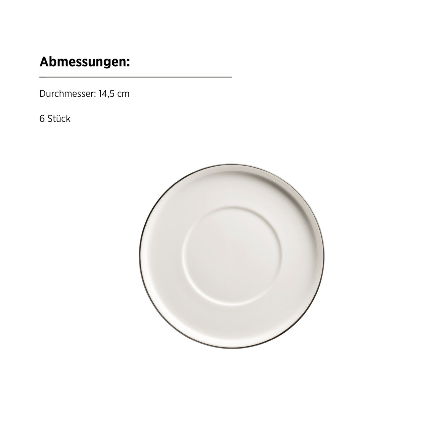Mäser Kaffeeservice Sita mit schwarzem Rand 18–teilig