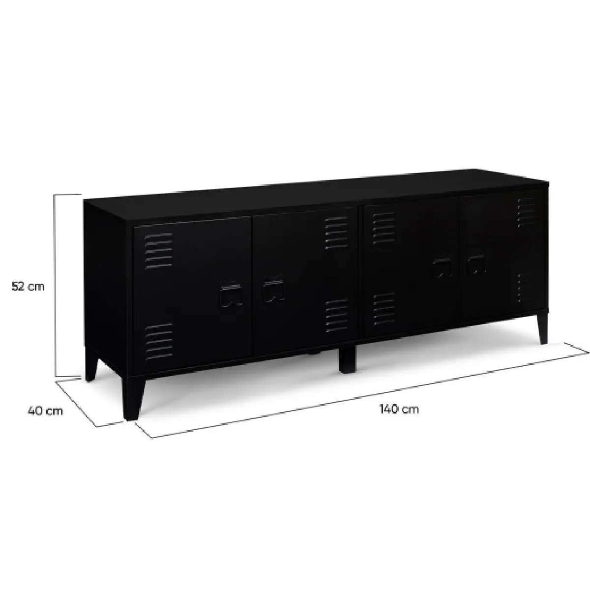 Idmarket market Buffet Bas ESTER 4P - Noir