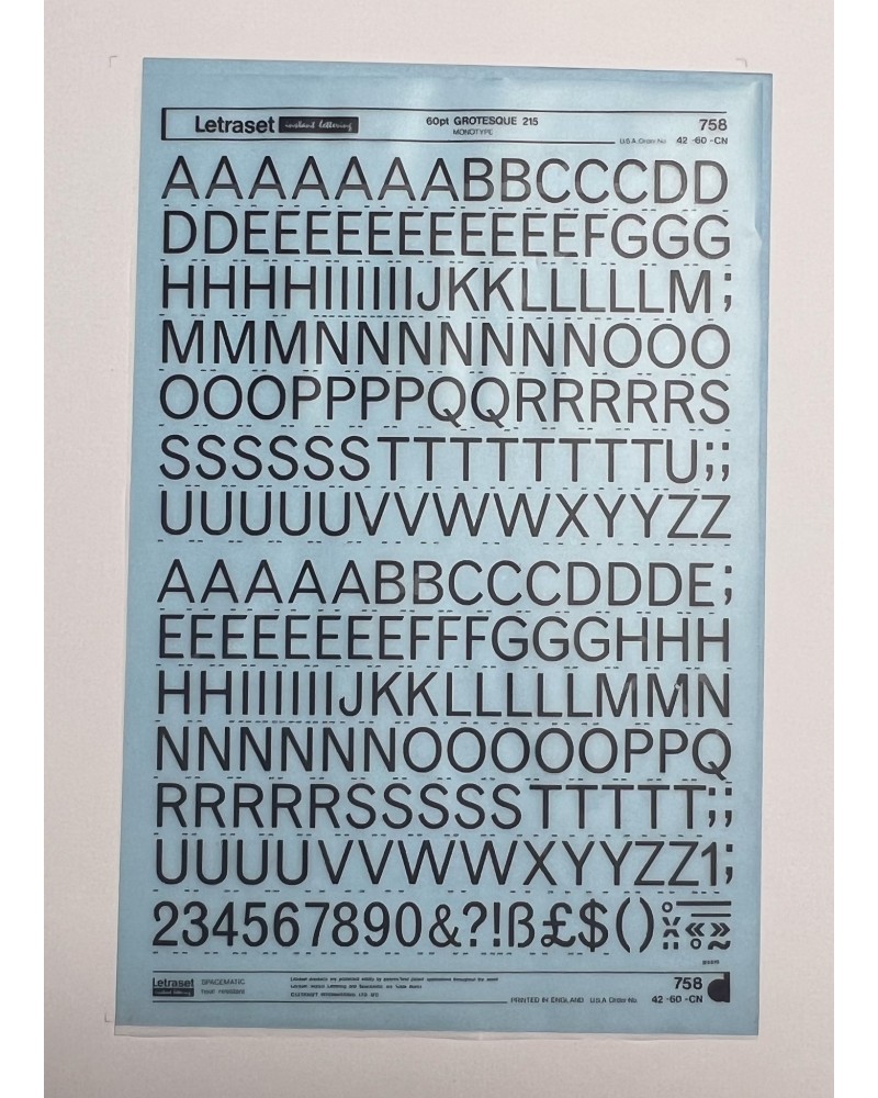 letraset-758- GROTESQUE 215 - 60pt