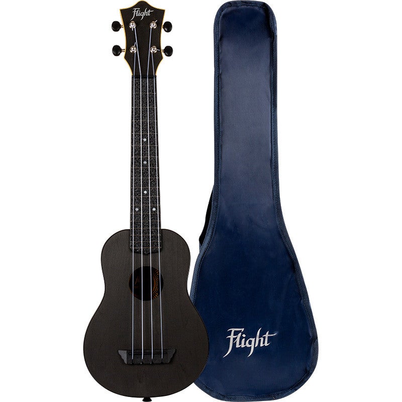 Flight Travel Series TUSL35 Black Concert Scale sopraan ukelele met gigbag