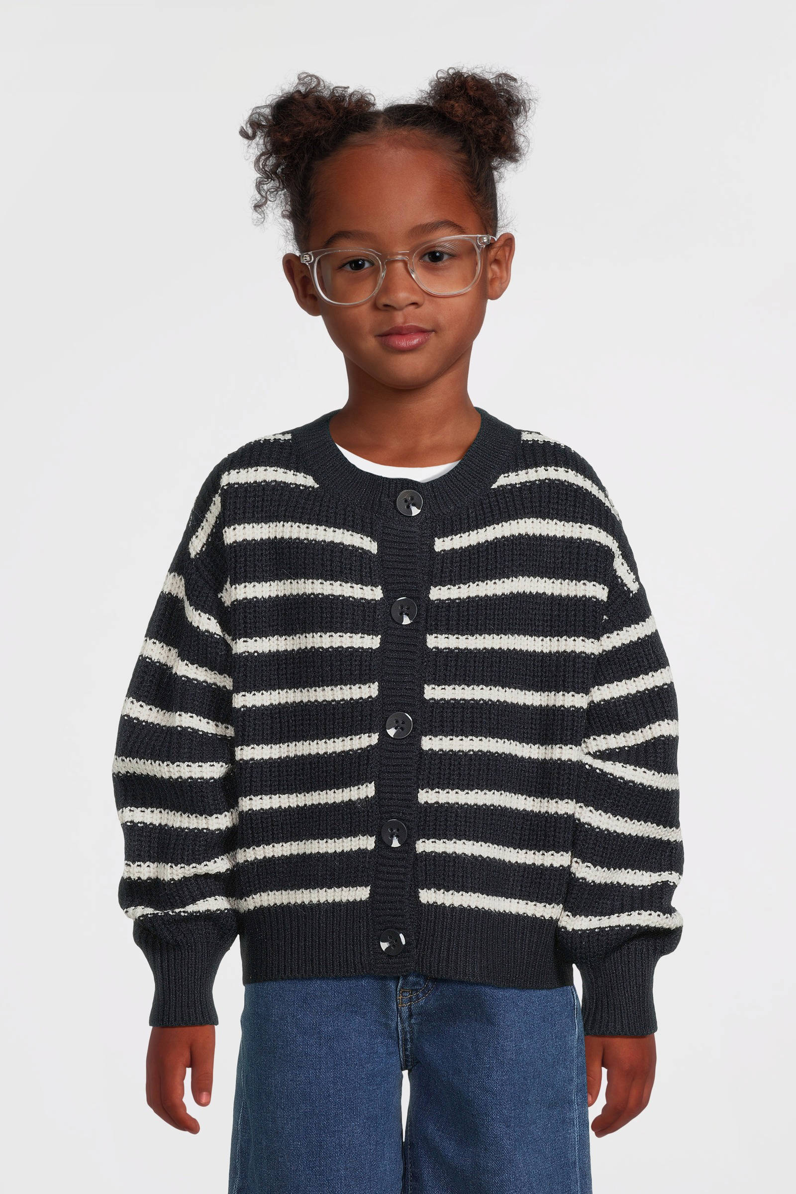 NAME IT gestreept vest NKFVERONJA donkerblauw/ecru
